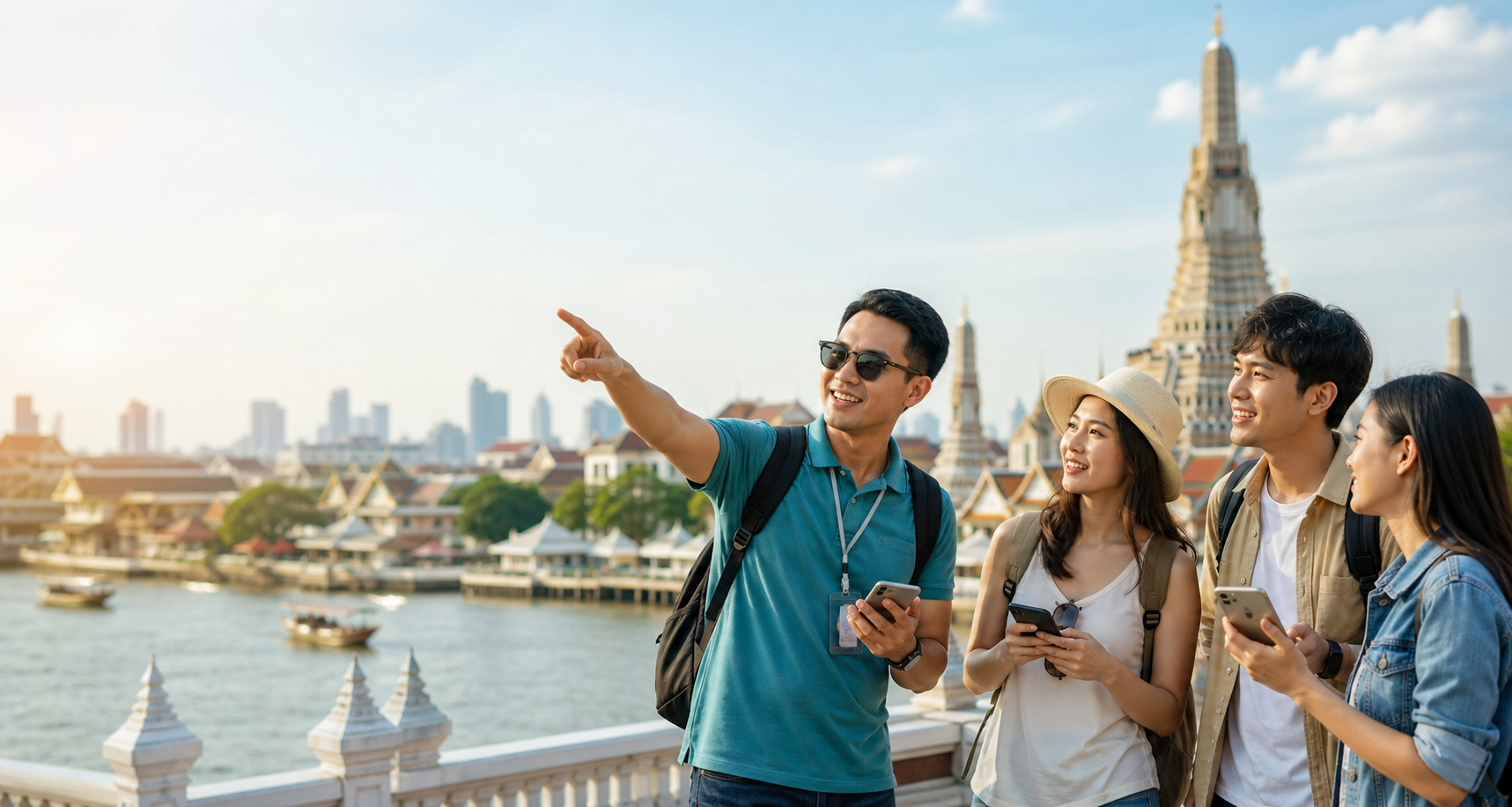 Hướng dẫn viên du lịch tại Thái Lan sử dụng eSIM